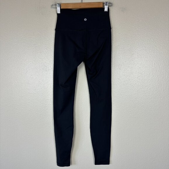 Lululemon Womens Size 4 Wunder Under Leggings Athleisure Yoga Black - Picture 4 of 4